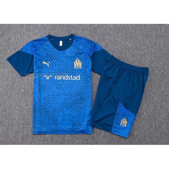 Tuta da Track del Olympique Marsiglia Manga Corta 2023-2024 Blu - Pantalon Corto